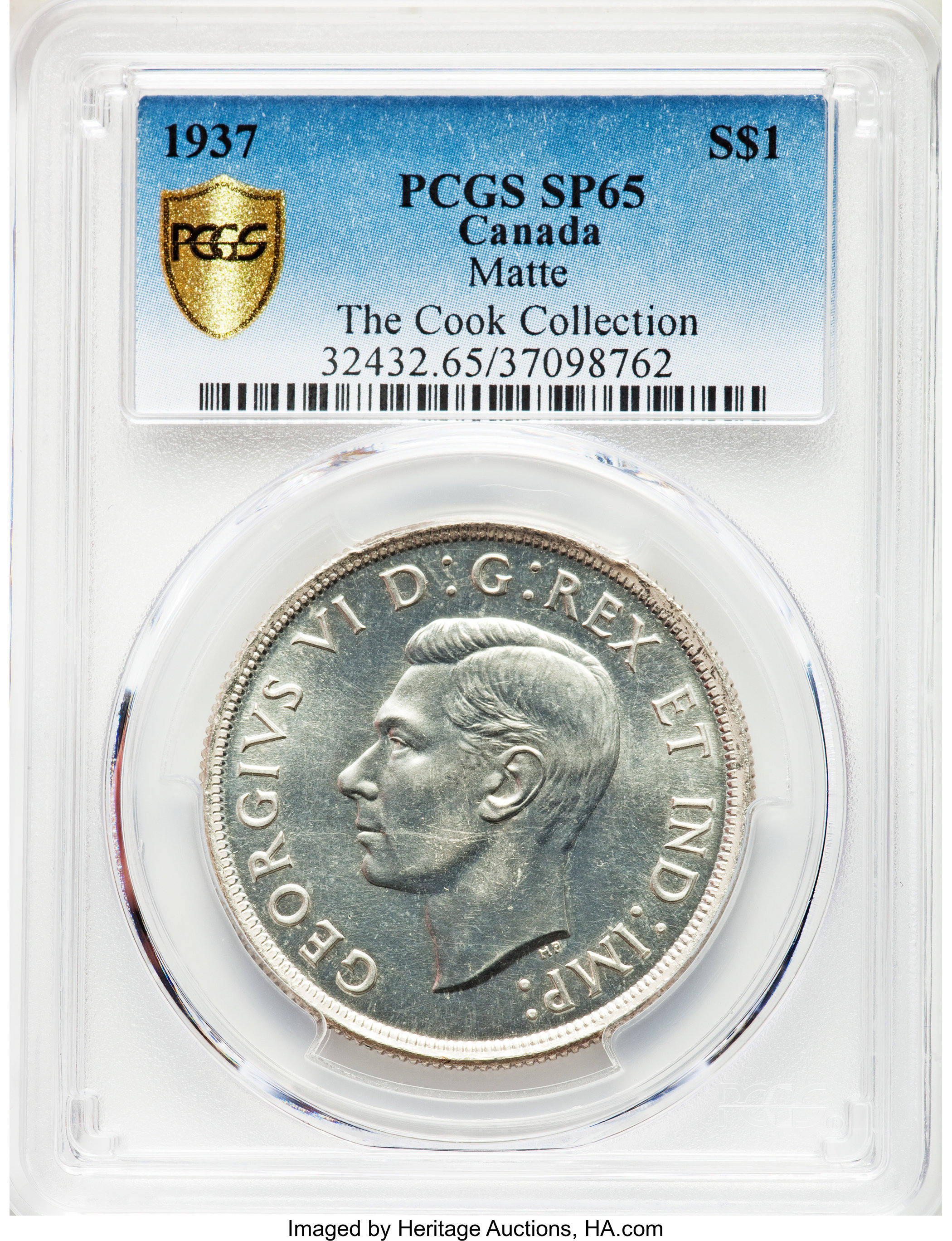 image for: George VI Matte Specimen Dollar 1937 SP65 PCGS