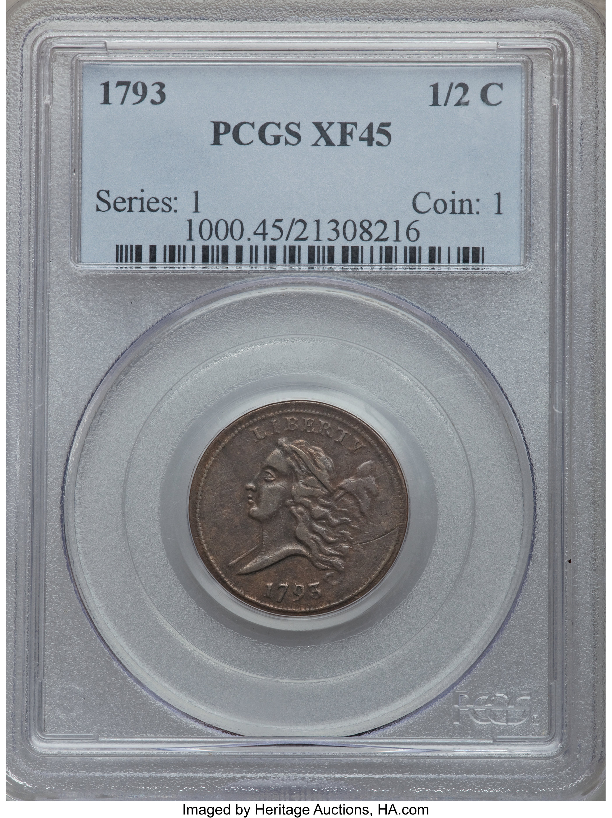 1793 1/2c C-2 MS BN VF35 BN thumbnail 12
