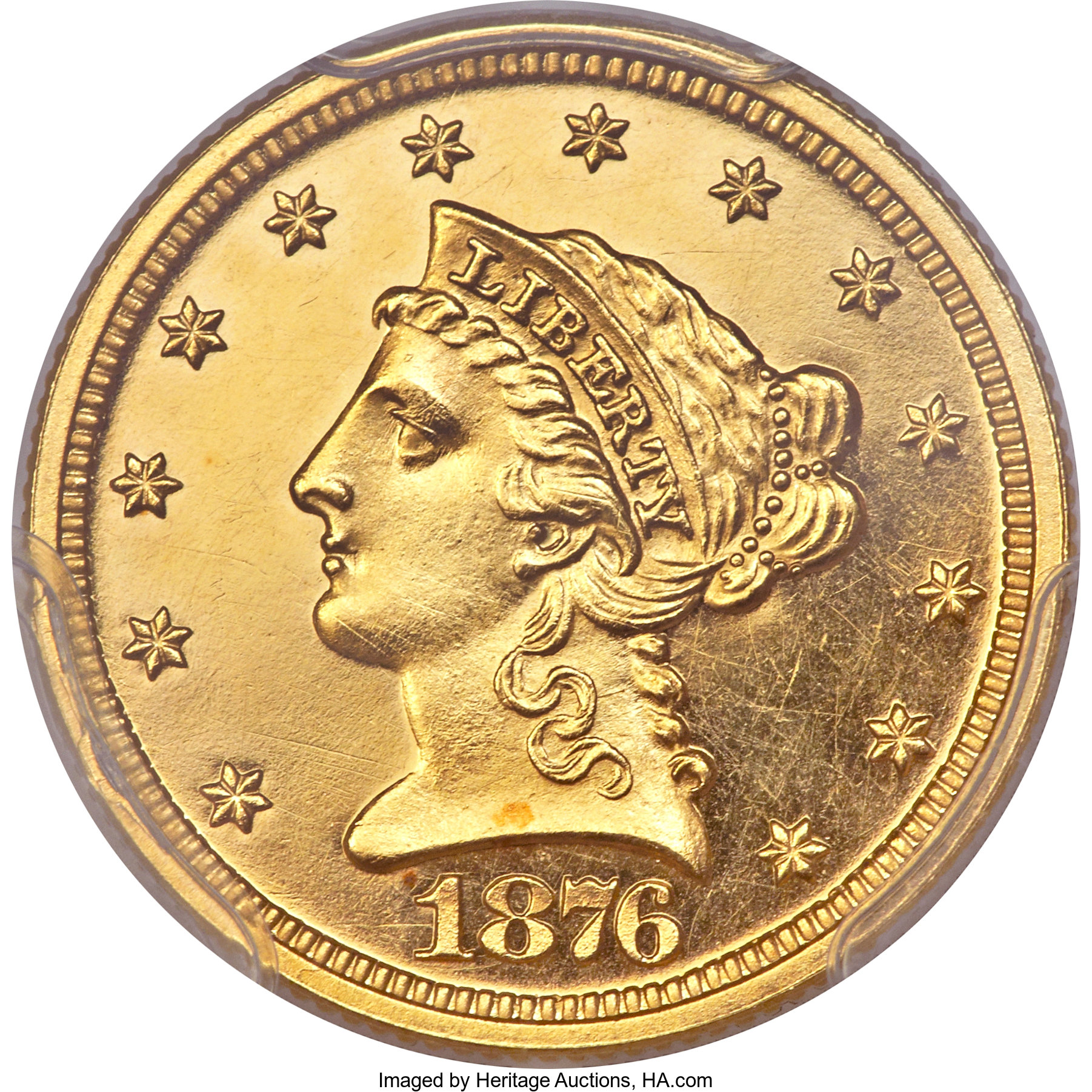 image for: 1876 $2 1/2 PR63 Deep Cameo PCGS Secure. CAC....