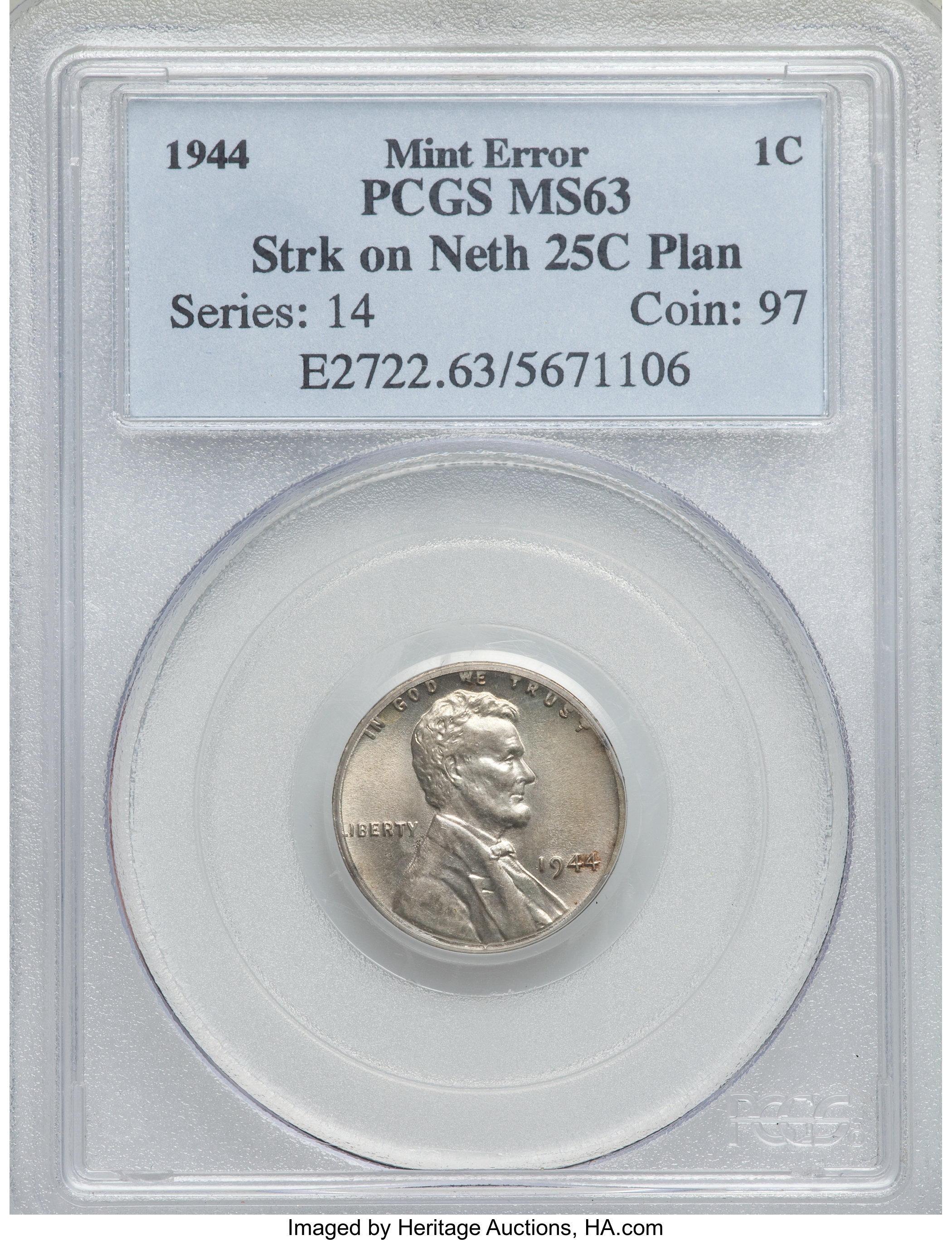 1944 1c MS RD MS63 RD thumbnail 4