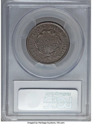 image for: 1826 1C AU50 PCGS. CAC. N-9, R.3. PCGS Population (12/96). NGC Census: (7/82). Mintage: 1,517,425. Numismedia Wsl. Price fo...