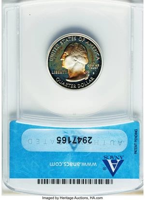 image for: 2005-S 25C Five-Piece Silver Statehood Quarter Set PR70 Deep Cameo ANACS. This set includes: Texas; Oregon; Kansas; Nevad... (Total: 5 coins)