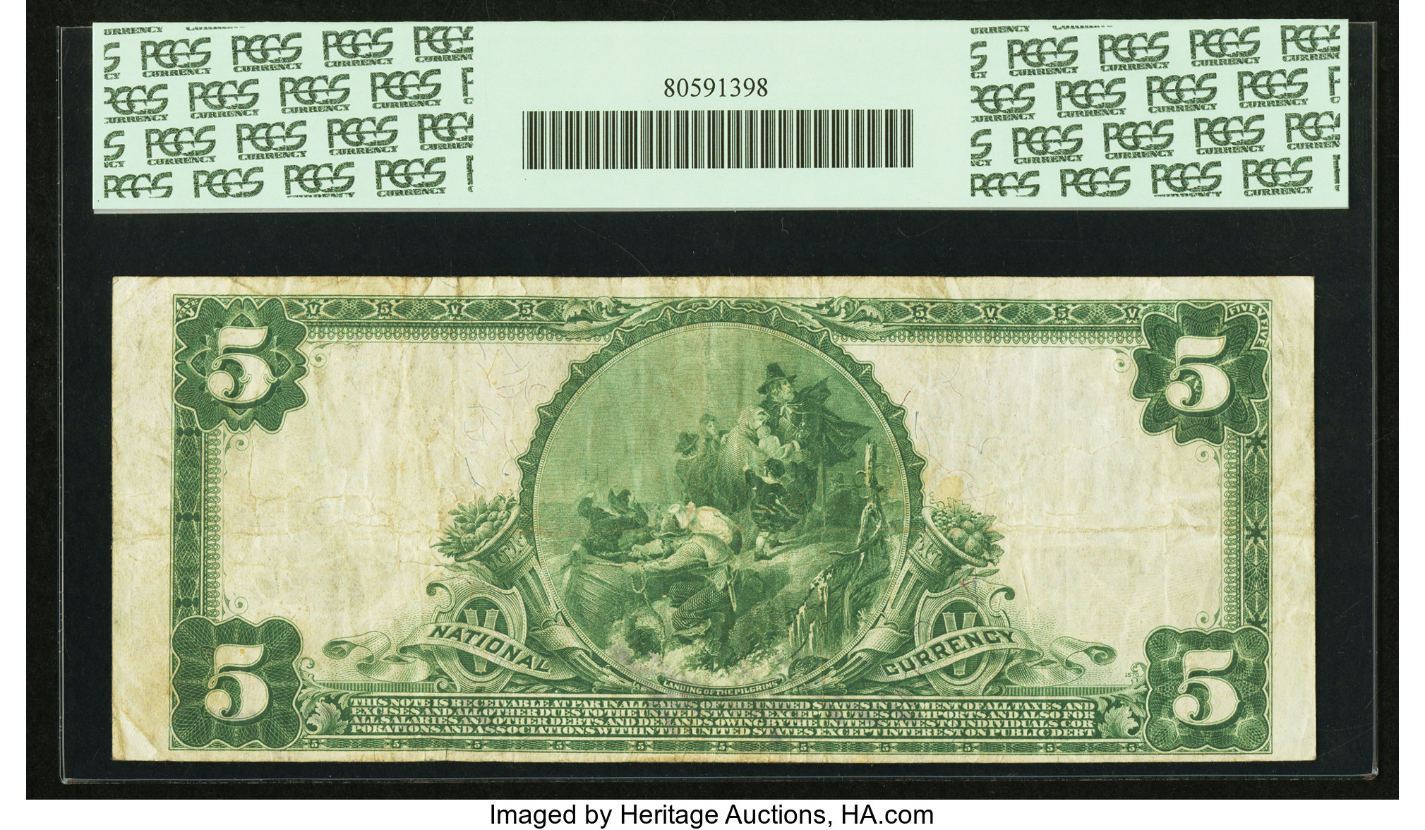 image for: Jefferson City, MO - $5 1902 Plain Back Fr. 610 The Exchange NB Ch. # 13142  PCGS Very Fine 20....