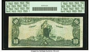 image for: Jackson, TN - $10 1902 Date Back Fr. 621 The Security NB Ch. # (S)10334 PCGS Very Fine 30 Apparent....
