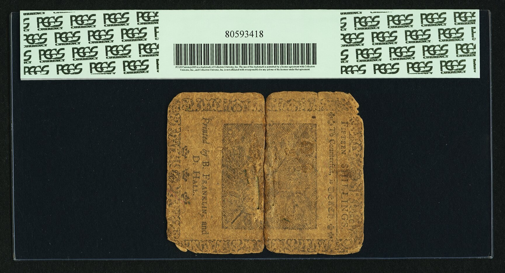 image for: Pennsylvania January 1, 1756 15s PCGS Apparent Very Good 8....