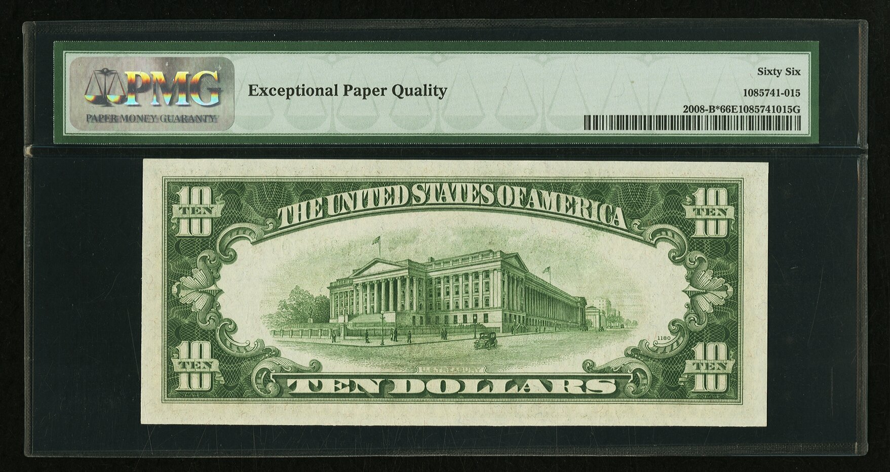 image for: Fr. 2008-B* $10 1934C Wide Federal Reserve Note. PMG Gem Uncirculated 66 EPQ....