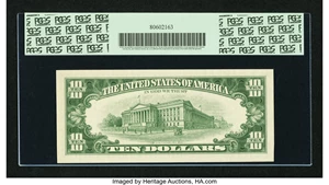 image for: Low Serial Number 00000003 Fr. 2017-A $10 1963A Federal Reserve Note. PCGS Choice About New 58....