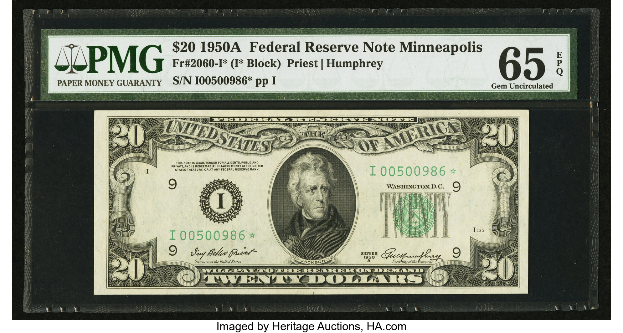 1950A $20 Minneapolis, Star Replacement (Fr. 2060I*)