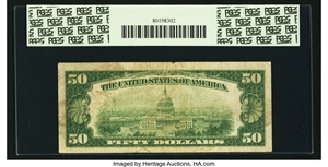 image for: Fr. 2100-H* $50 1928 Federal Reserve Note. PCGS Very Fine 20....
