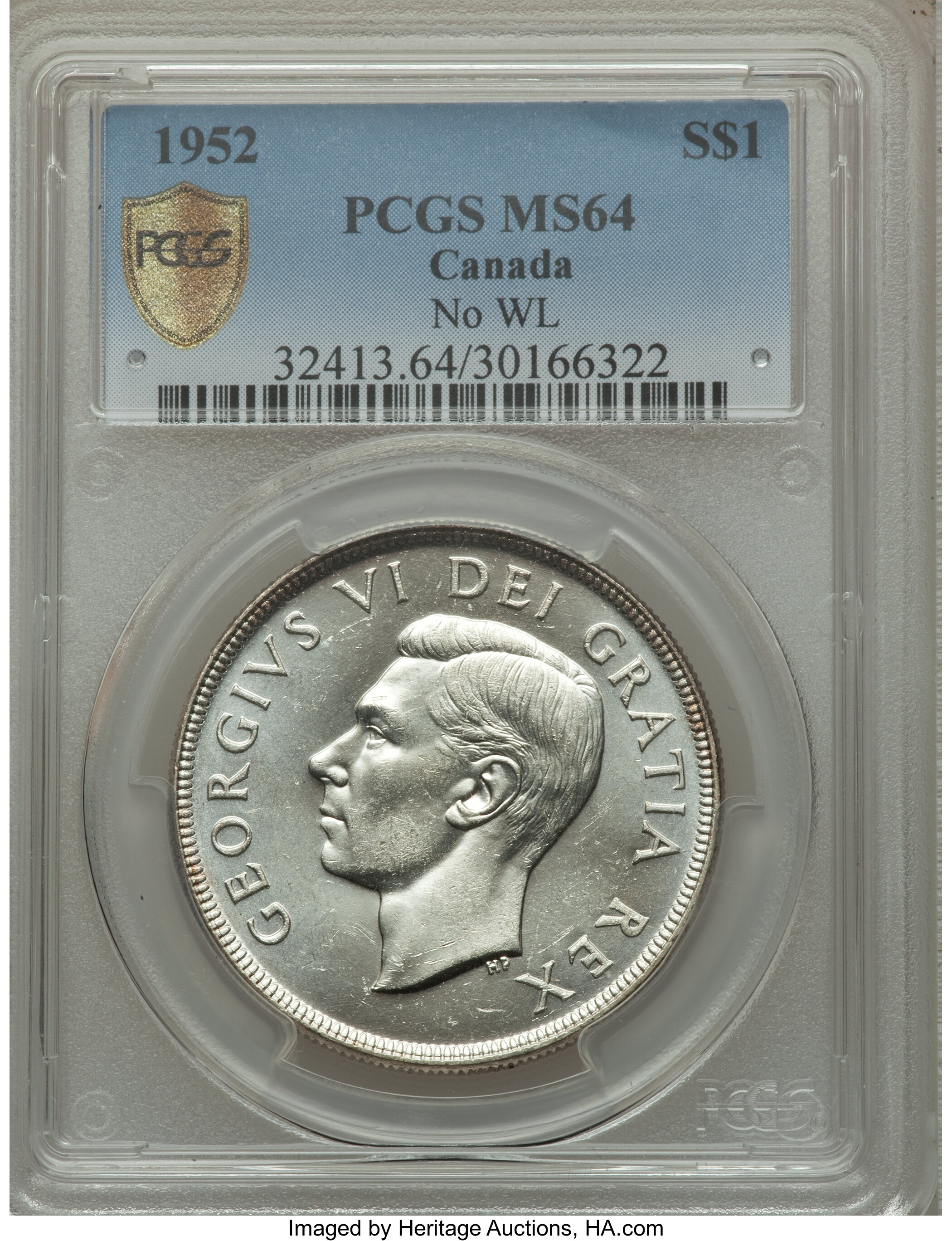 image for: George VI Dollar 1952 MS64 PCGS