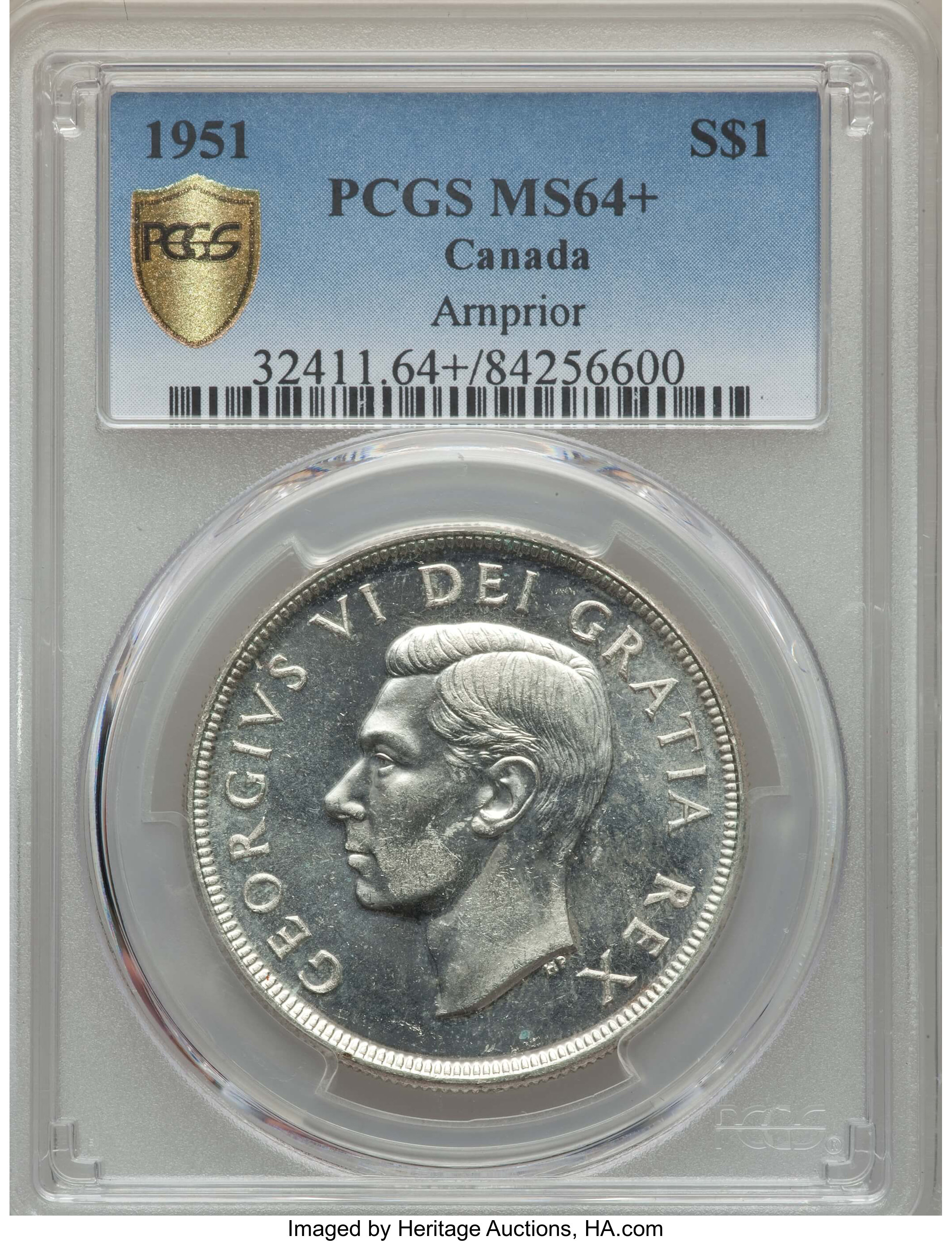 image for: George VI Dollar 1951 SWL MS64+ PCGS