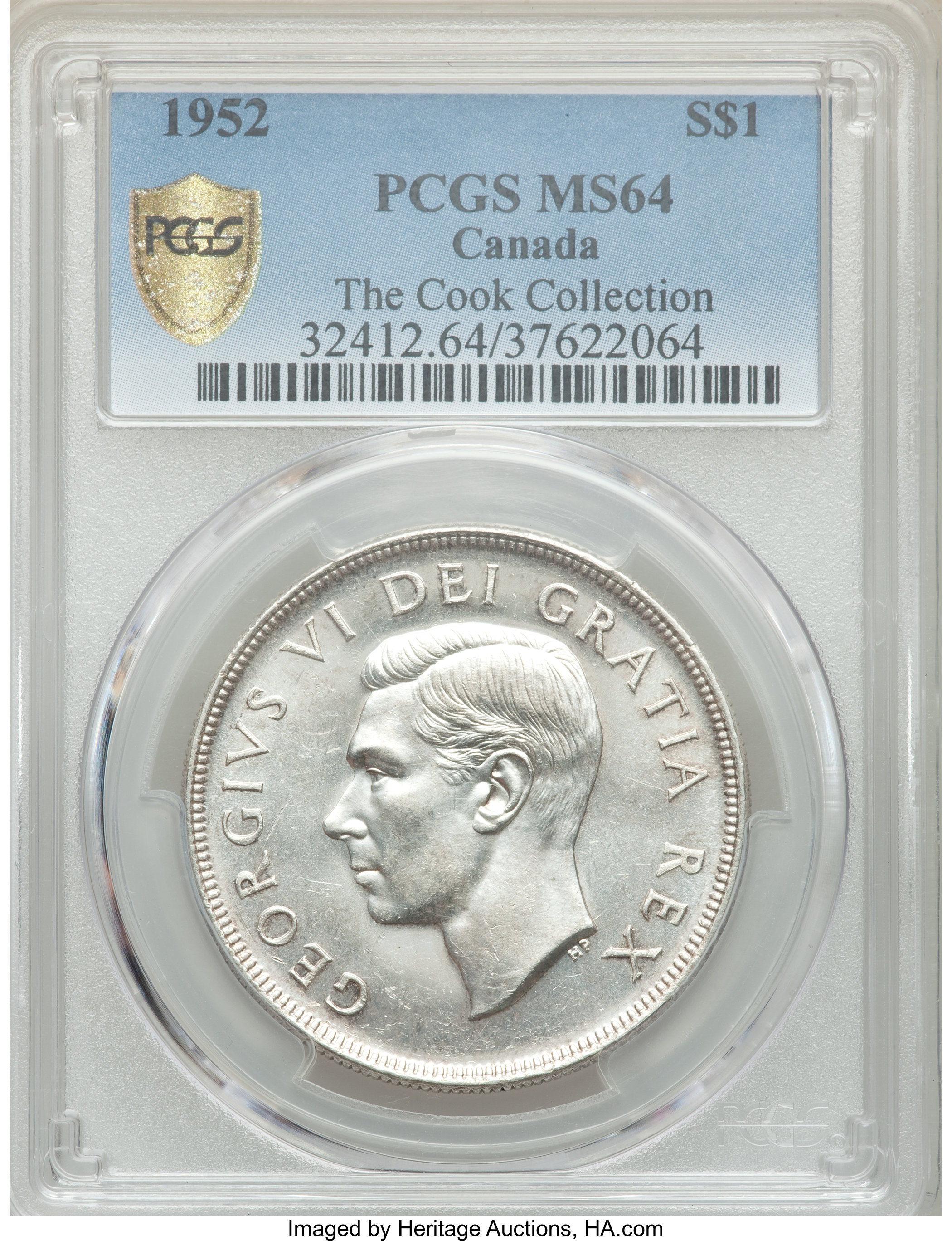 image for: George VI Dollar 1952 MS64 PCGS