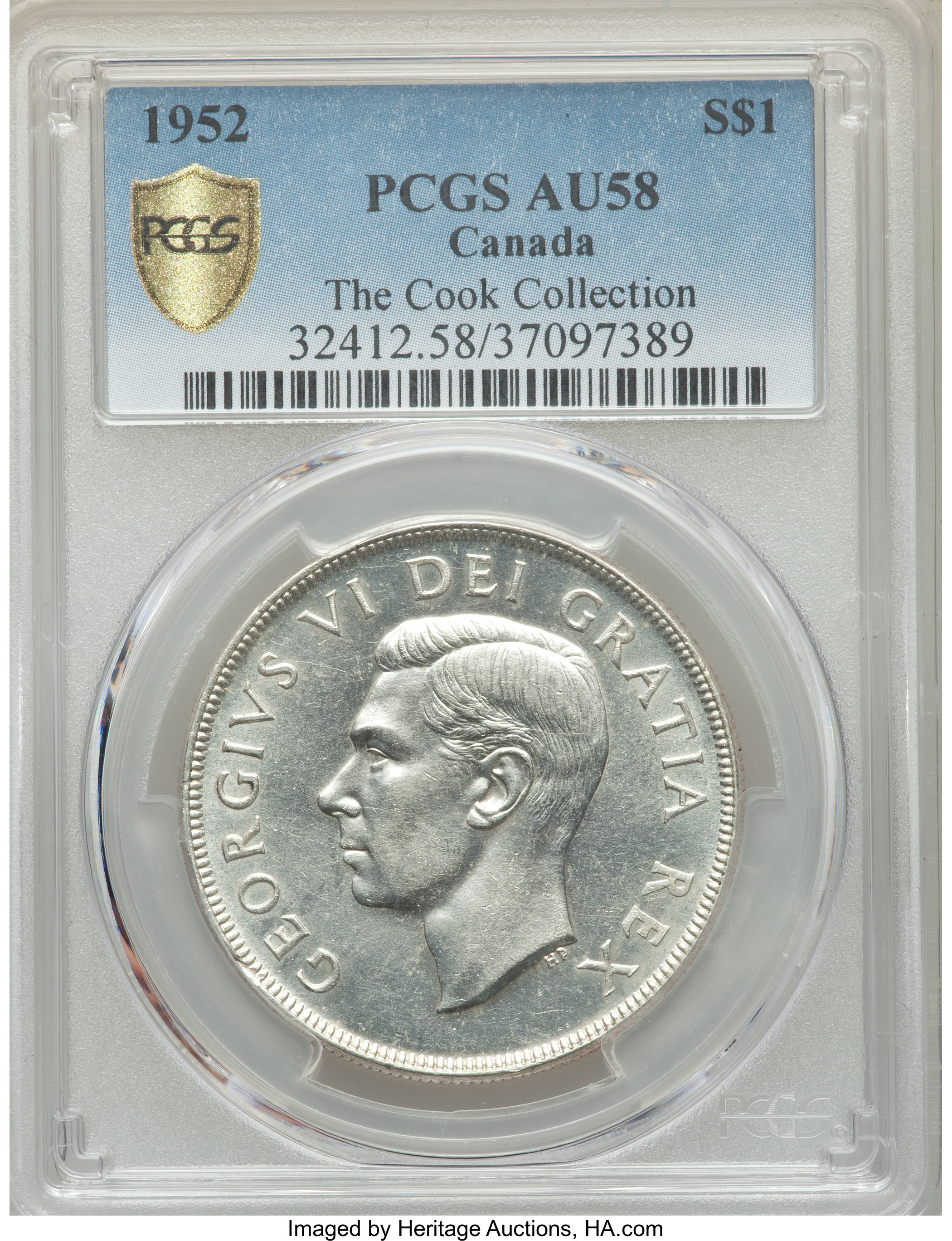 image for: George VI Dollar 1952 AU58 PCGS