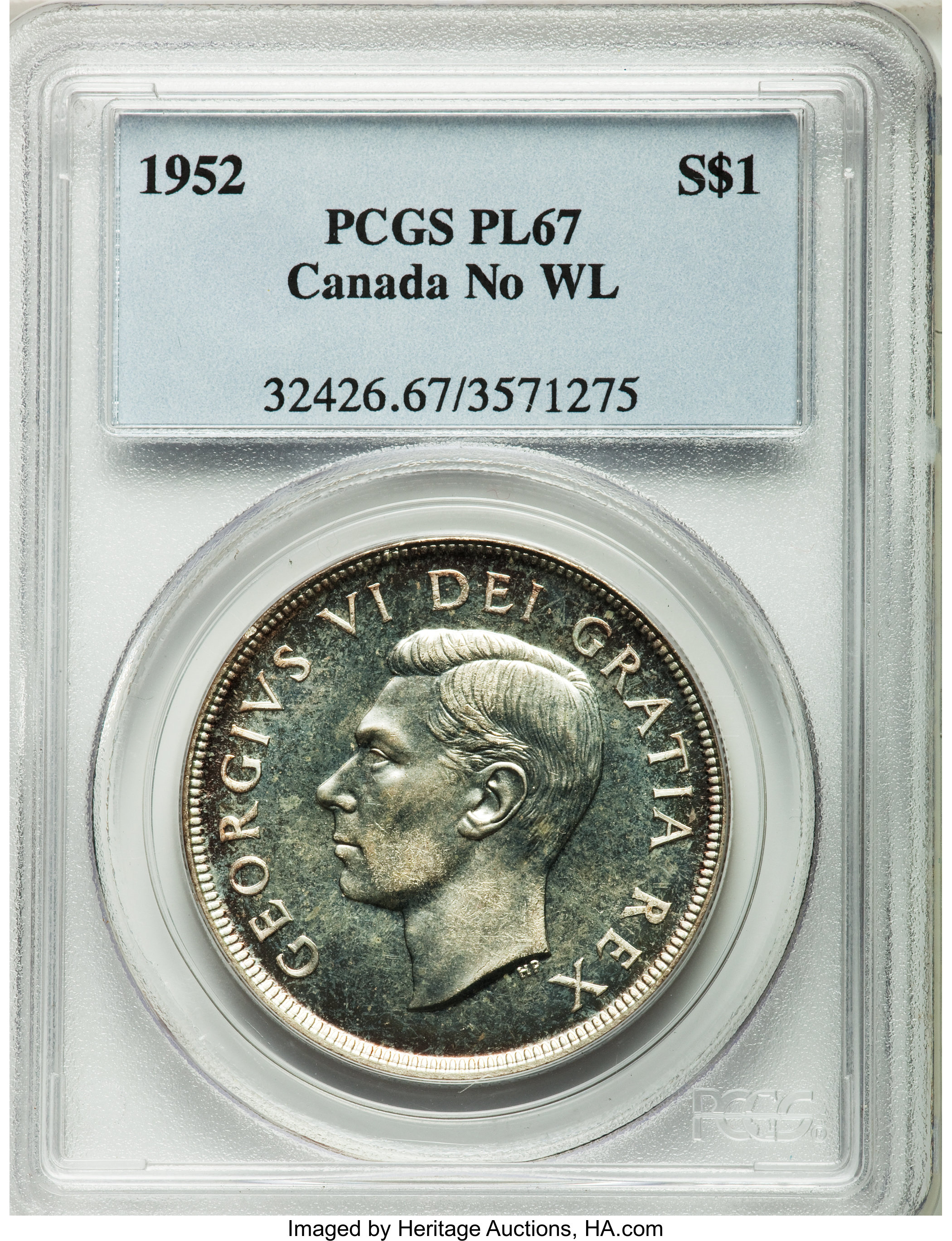 image for: George VI Dollar 1952 No Waterlines