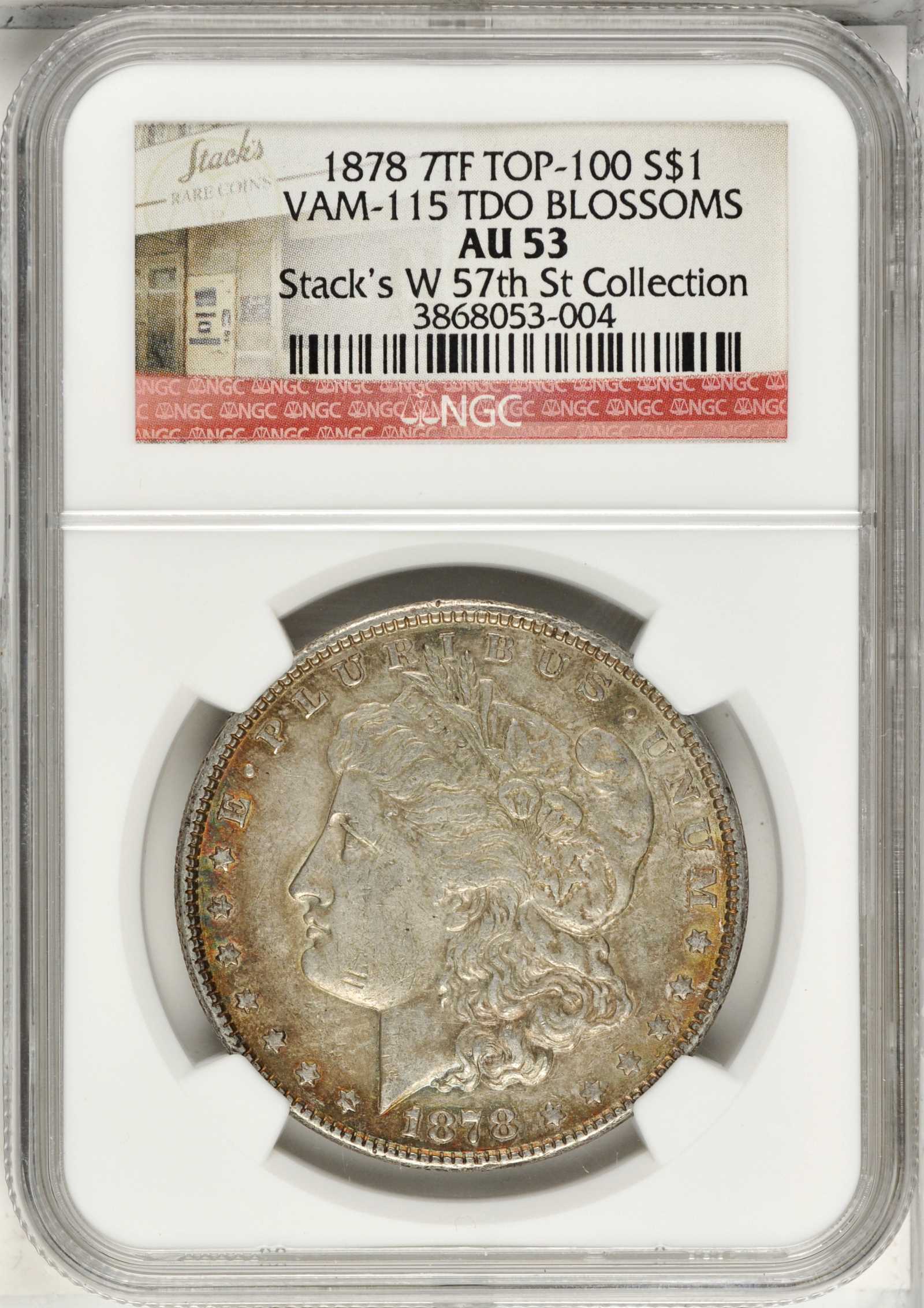 1878 7TF $1  Reverse of 1878, Tripled Blossoms, VAM-115 MS64 thumbnail 17