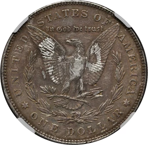 image for: 1878 Morgan Silver Dollar. VAM-44A. Top 100 Variety. 7/5 Tailfeathers. Triple Blossom. EF Details--Environmental Damage (NGC).