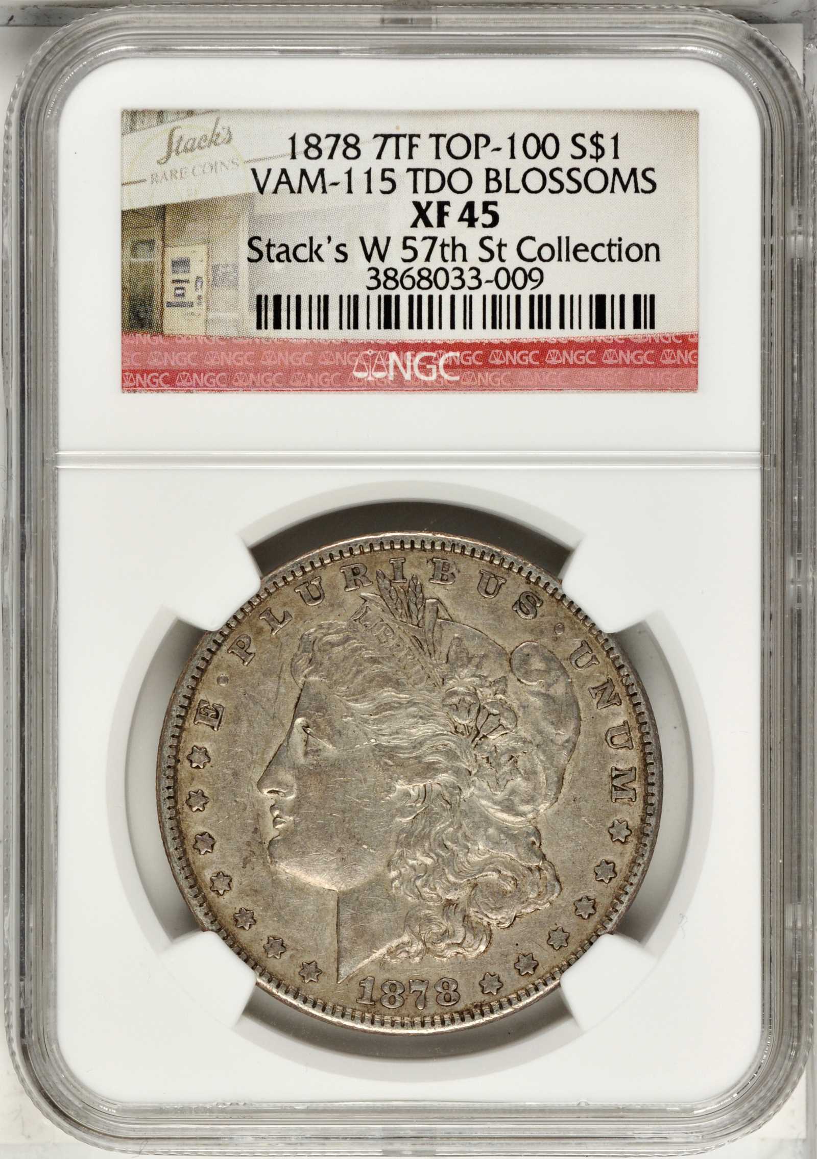 1878 7TF $1  Reverse of 1878, Tripled Blossoms, VAM-115 VF20 CAC thumbnail 14
