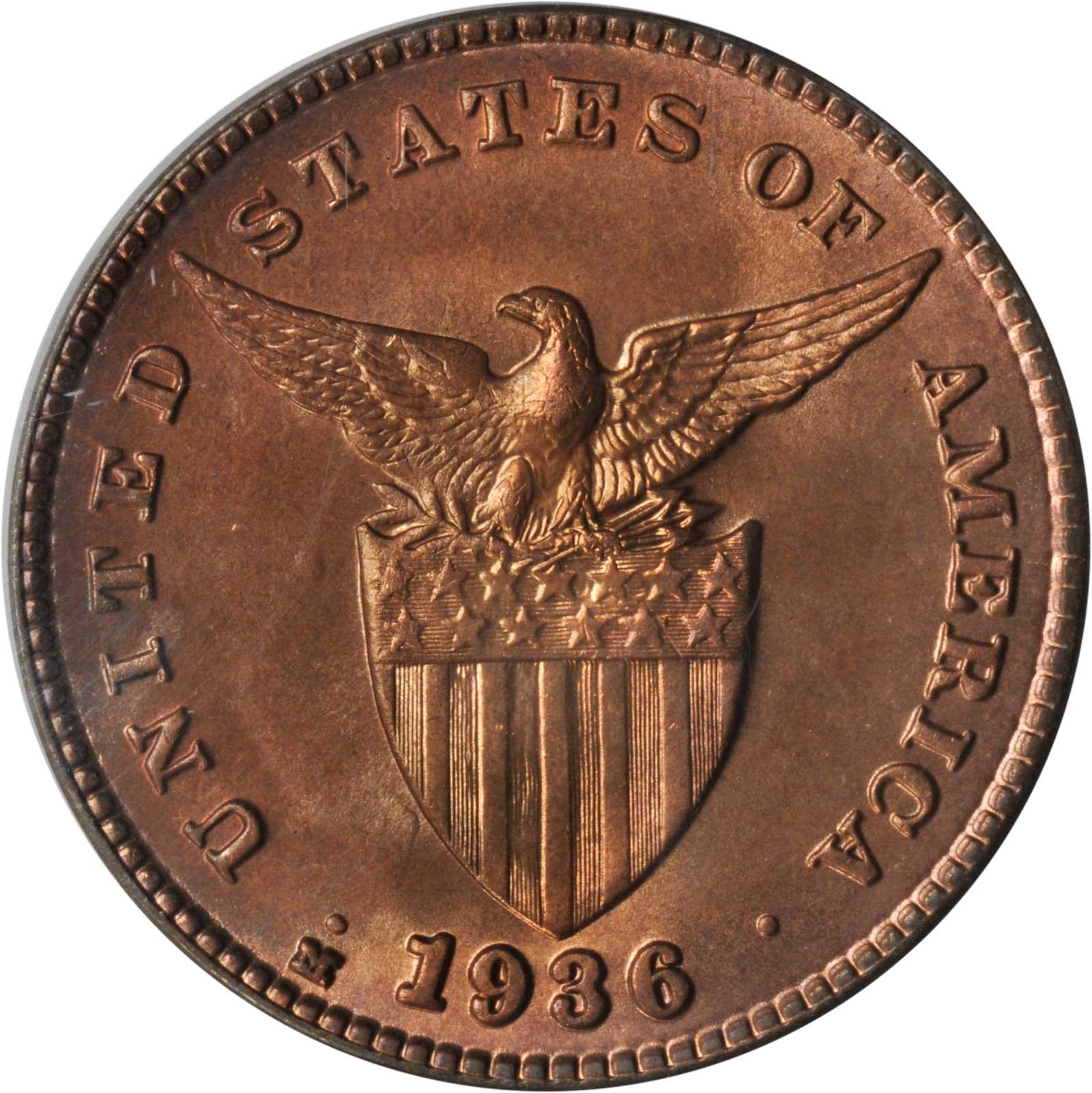 image for: 1936-M Centavo. MS-65 RD (PCGS).