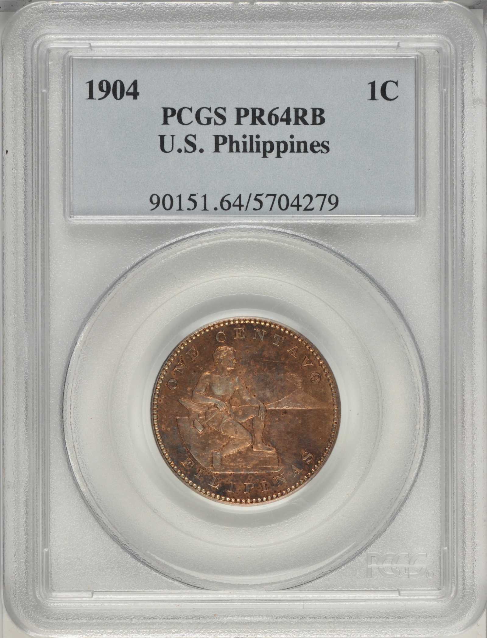 image for: 1904 Centavo. Proof-64 RB (PCGS).