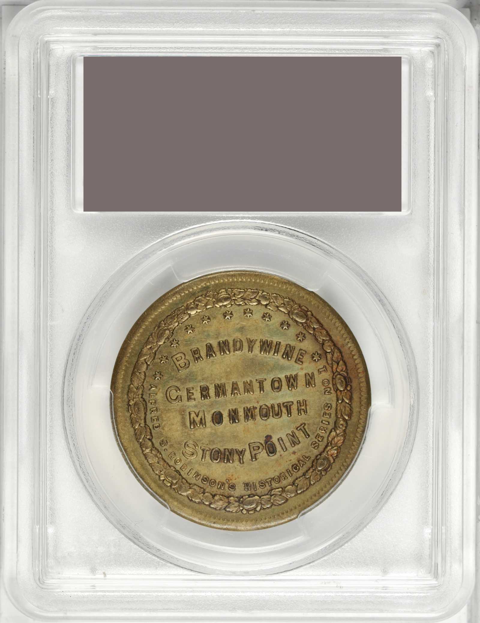 image for: Undated (circa 1860) Battles of Brandywine, Germantown, Monmouth & Stony Point Medal. Brass. 35mm. HK-133c. Rarity-6. MS-62 (PCGS).