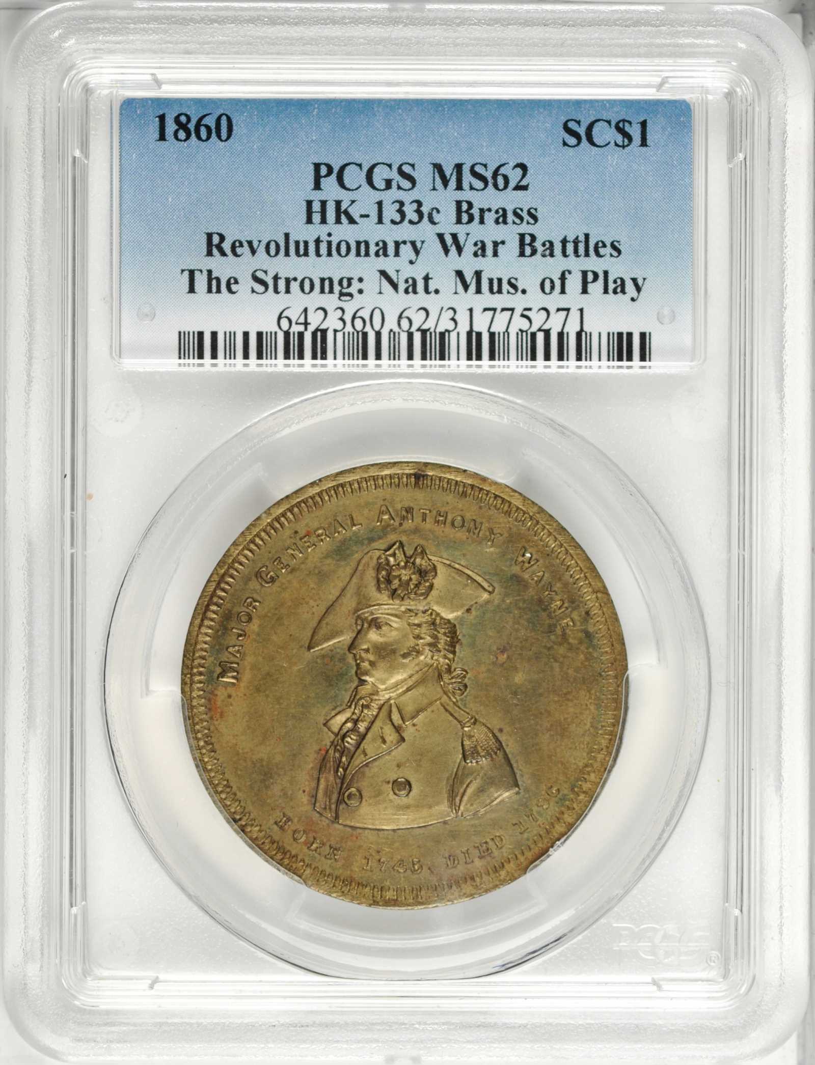 image for: Undated (circa 1860) Battles of Brandywine, Germantown, Monmouth & Stony Point Medal. Brass. 35mm. HK-133c. Rarity-6. MS-62 (PCGS).