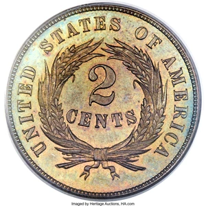 image for: 1864 2C Small Motto PR65 Brown PCGS....