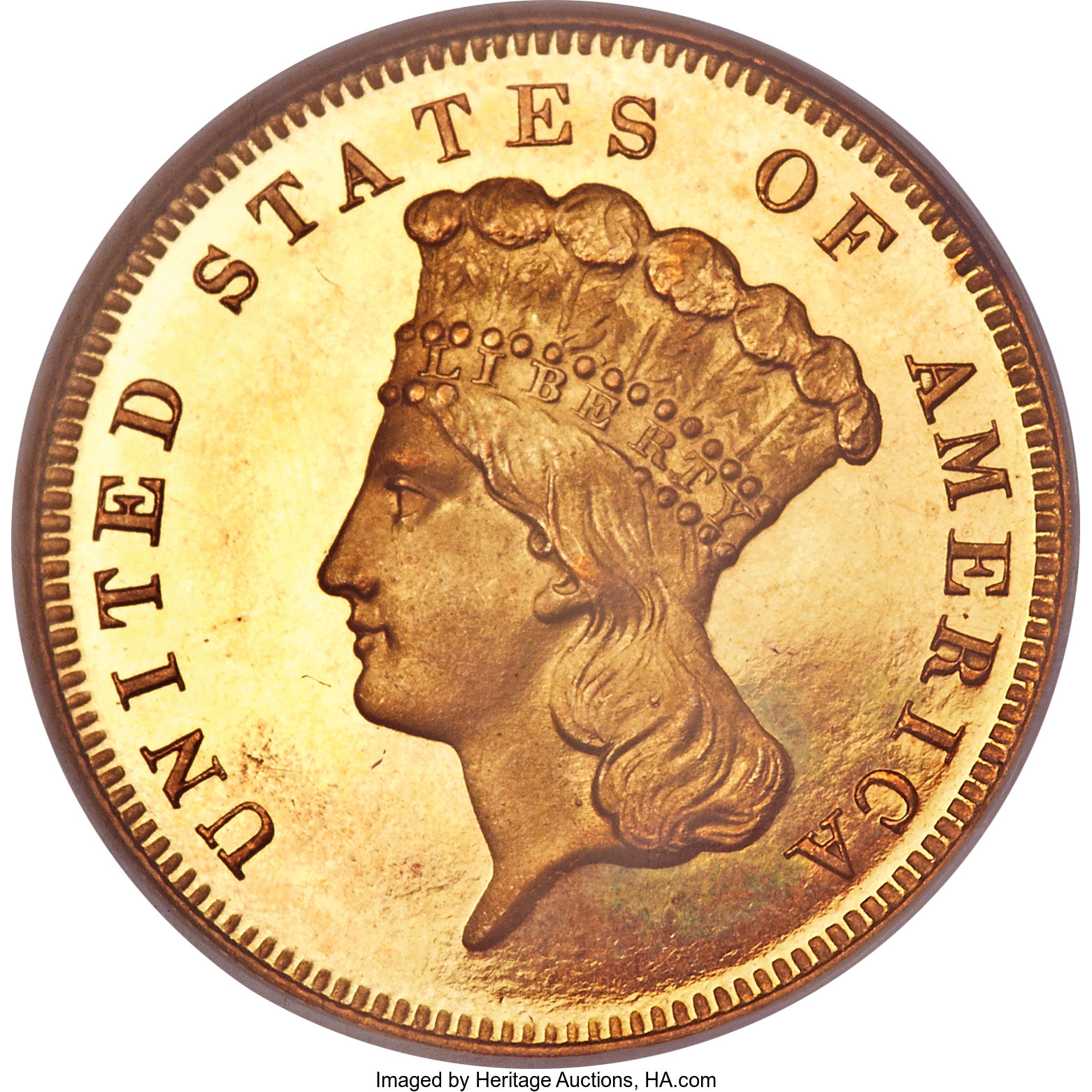 image for: 1880 $3 PR67 Cameo NGC. CAC....