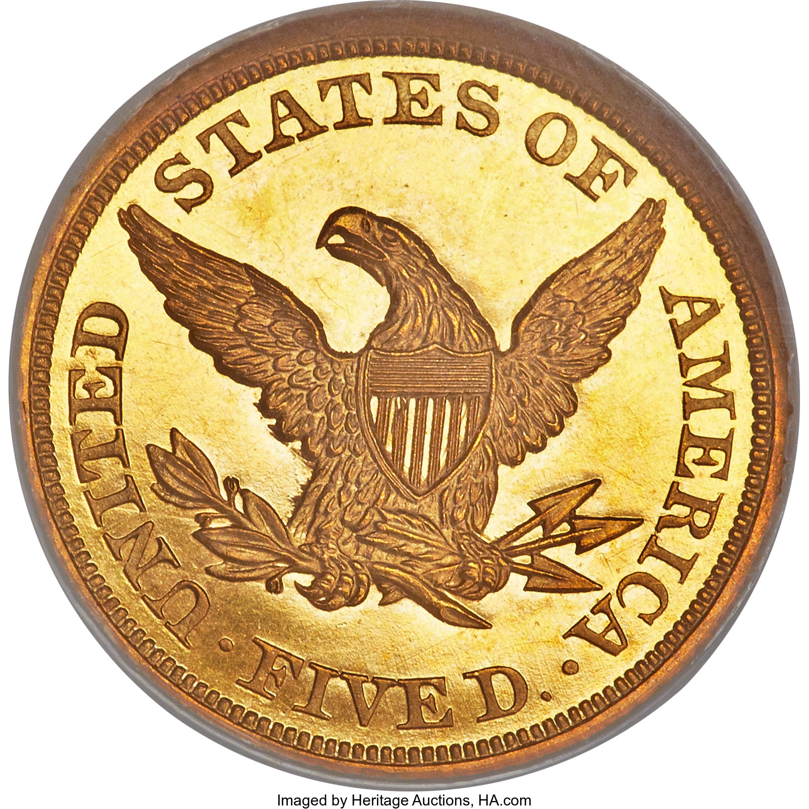 image for: 1844 $5 PR64 Cameo NGC. CAC....