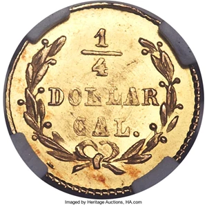 image for: 1872 25C Liberty Round 25 Cents, BG-816, R.6, MS65 NGC....