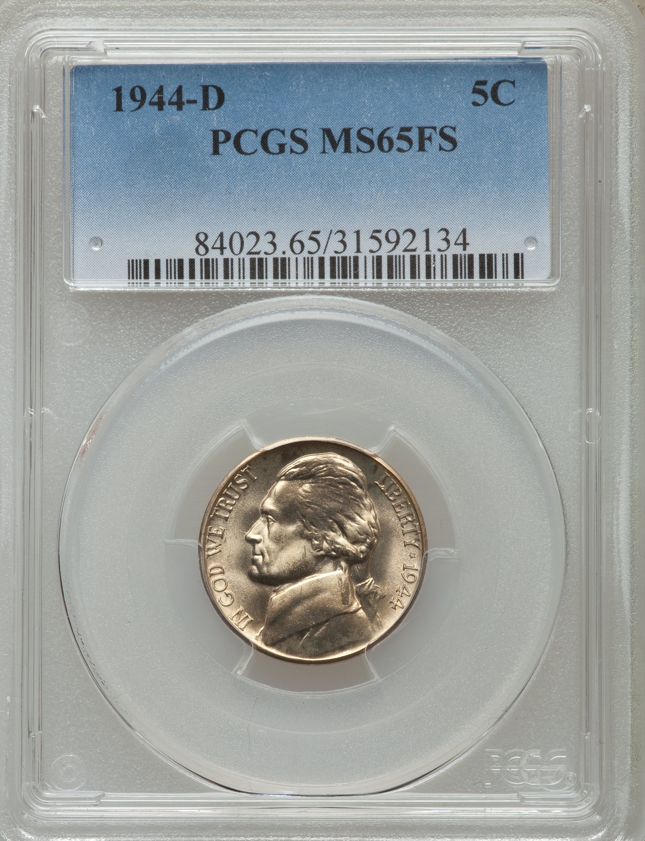 1944-D 5c Silver MS FS MS65 FS CAC thumbnail 9