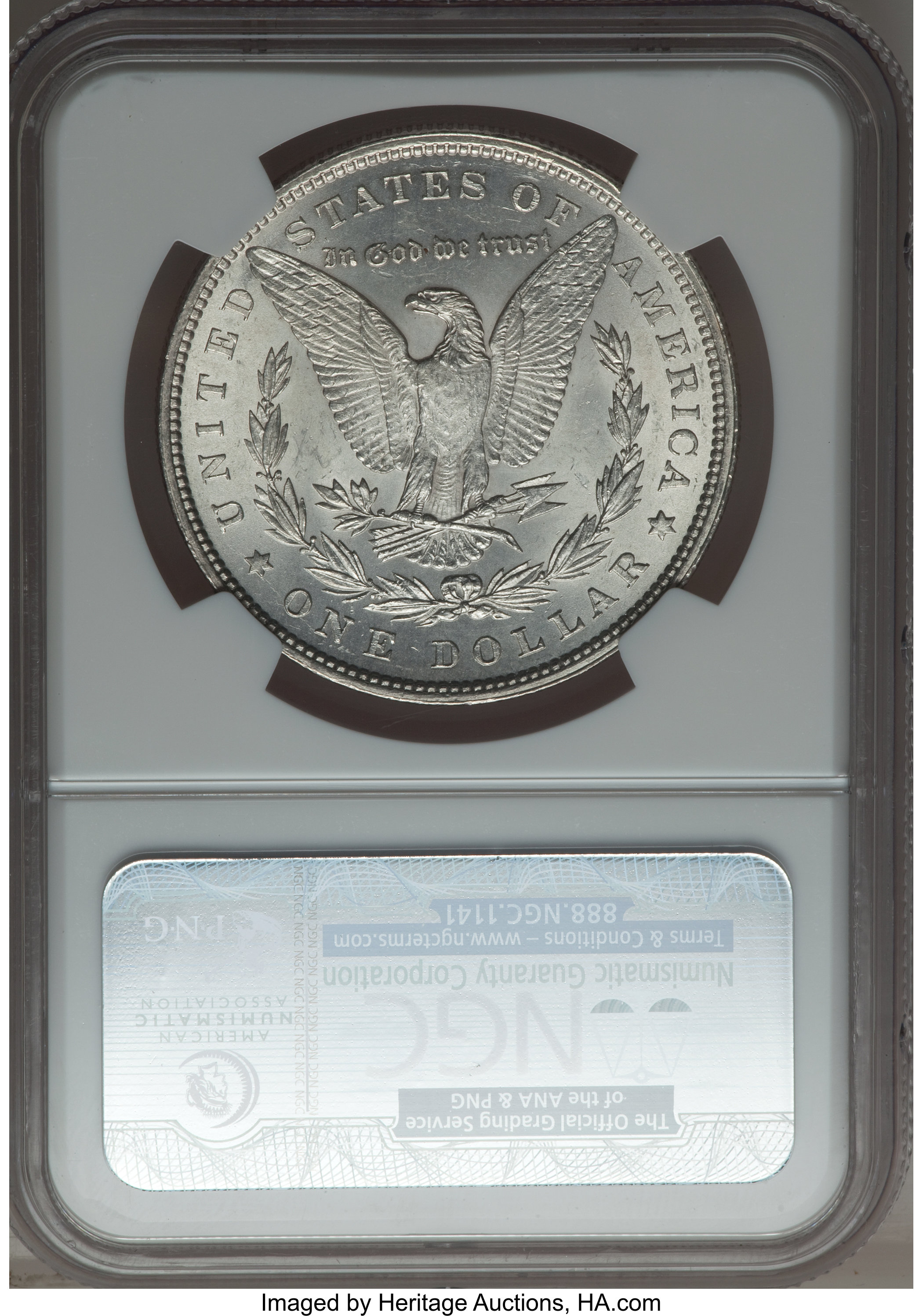 image for: 1880 $1 8 Over 7 Checkmark, VAM-29, MS61 NGC.  HOT-50. NGC Census: (0/0). PCGS Population (1/3).  ...
