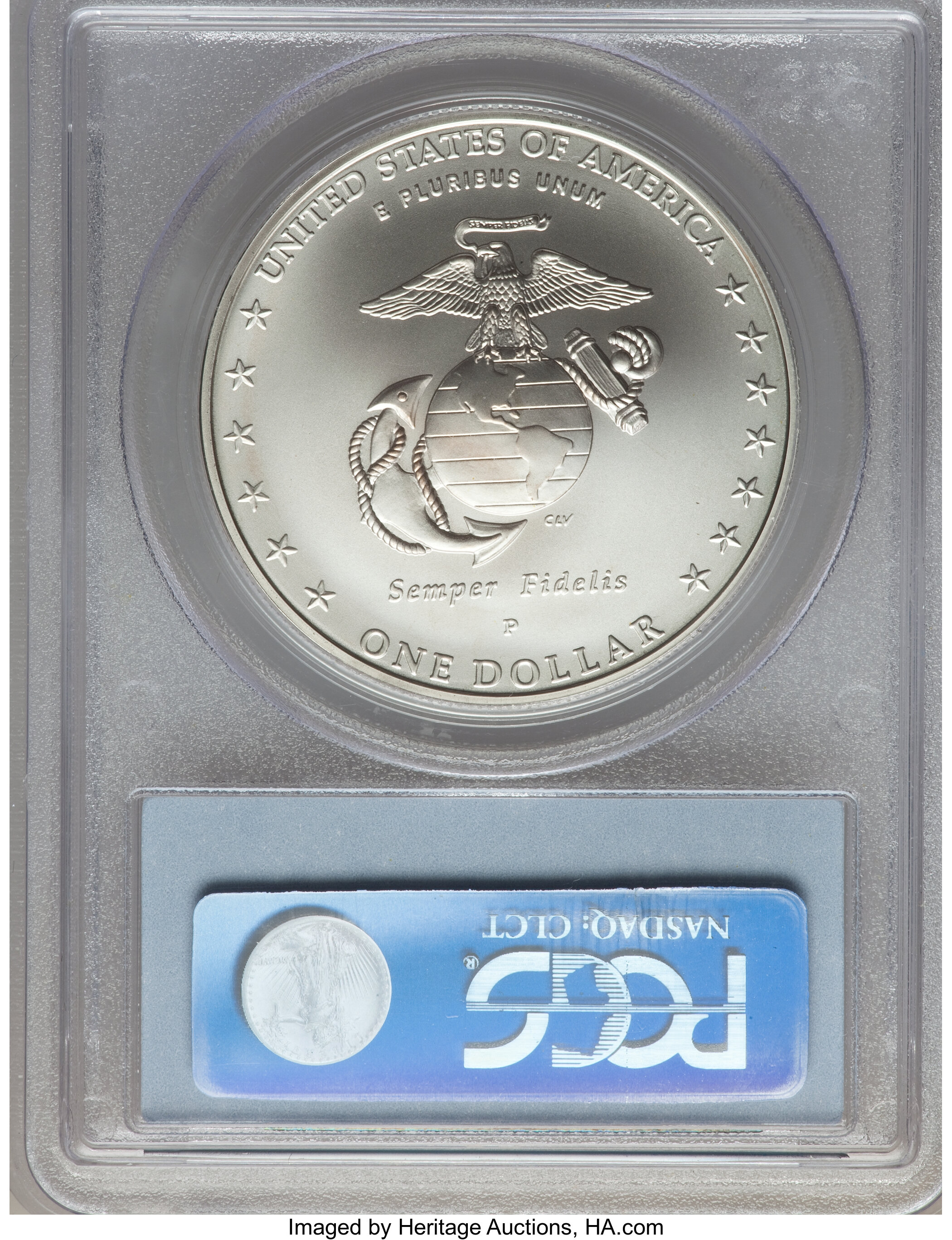 2005 P Marine Corps 230th Anniversary Silver dollar MS Values 