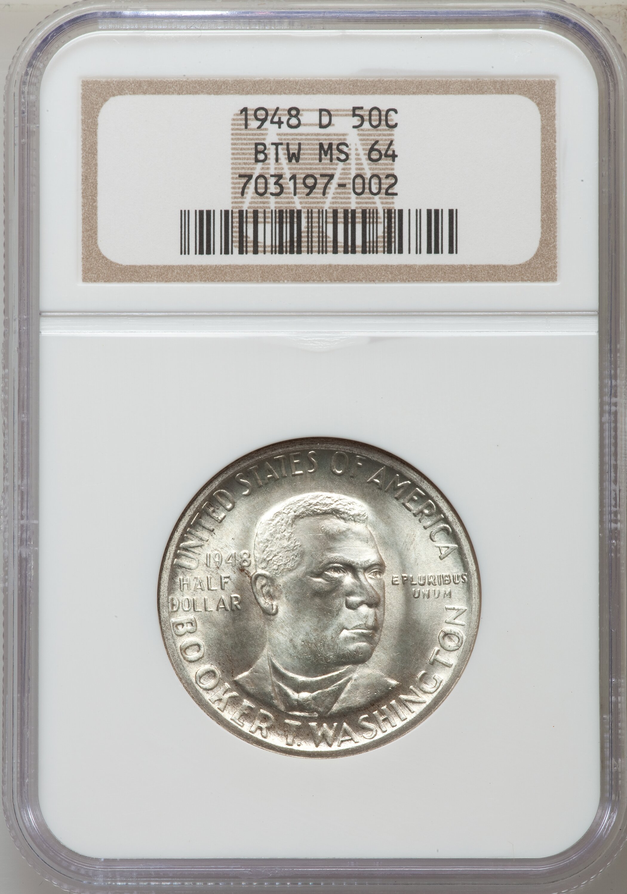 1948-D 50c Booker T. Washington AU55 CAC thumbnail 14