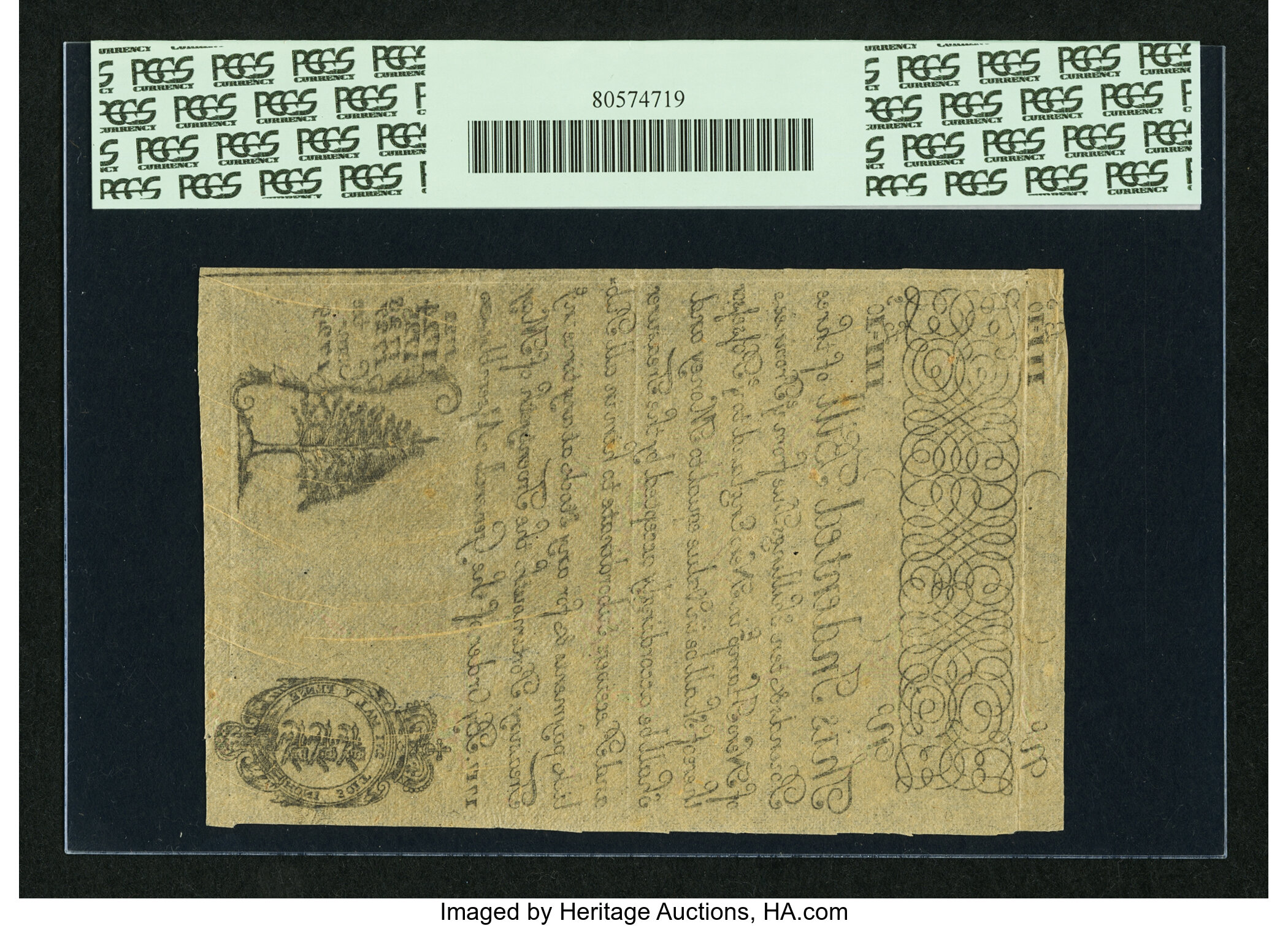 image for: Cohen Reprint New Hampshire May 20, 1717 Redated 1729 £3 10s PCGS Extremely Fine 45....