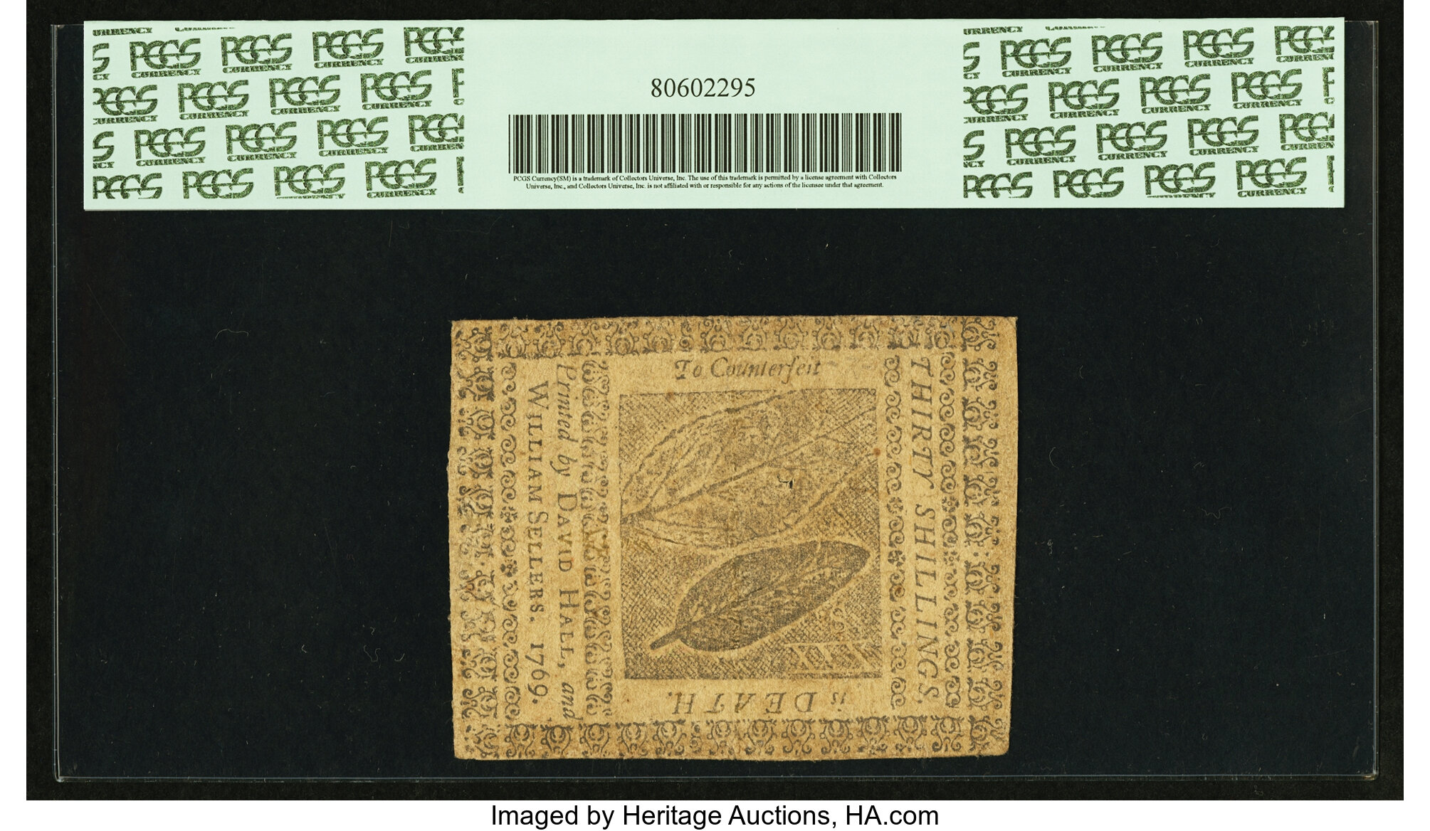 image for: Pennsylvania March 1, 1769 £1/10s PCGS Apparent Very Fine 30....