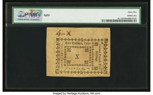 image for: South Carolina October 19, 1776 $10 PMG Choice Very Fine 35....