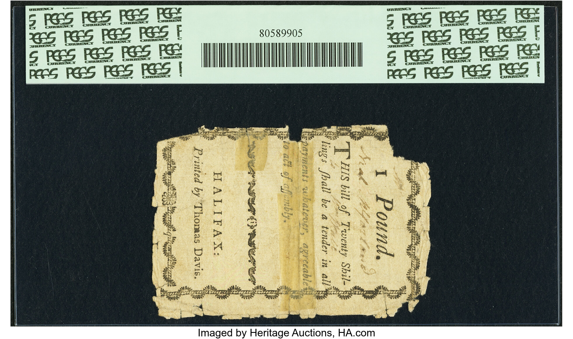 image for: North Carolina May 17, 1783 20 Shillings Fr. NC-206. PCGS Very Fine 20 Apparent....