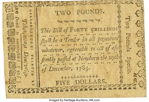 image for: North Carolina December 29, 1785. 40 Shillings. Fr. NC-215. PCGS About New 53....