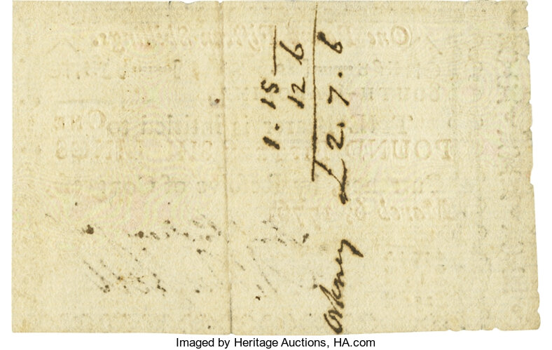 image for: South Carolina March 6, 1776 Resolve 1 Pound 15 Shillings Fr. SC-121. PCGS Choice About New 55 Apparent....