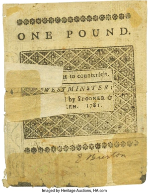 image for: State of Vermont February 1781 20 Shillings Fr. VT-6. PCGS Extremely Fine 40 Apparent....