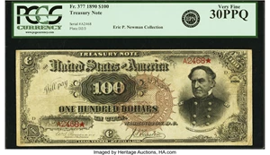 image for: Fr. 377 $100 1890 Treasury Note PCGS Very Fine 30PPQ....