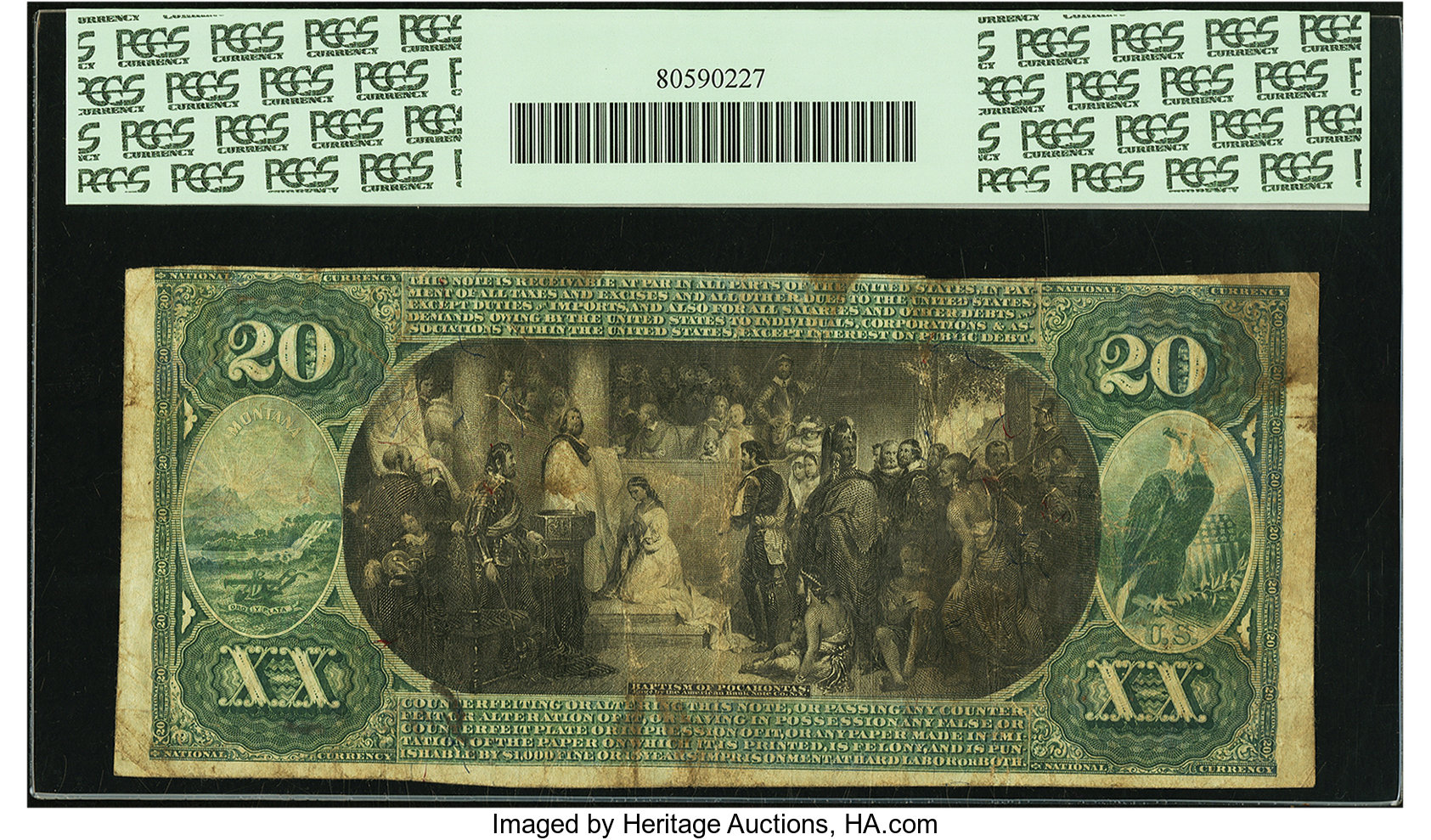 image for: Butte, MT - $20 1875 Fr. 437 The First NB Ch. # 2566  PCGS Very Fine 25 Apparent....