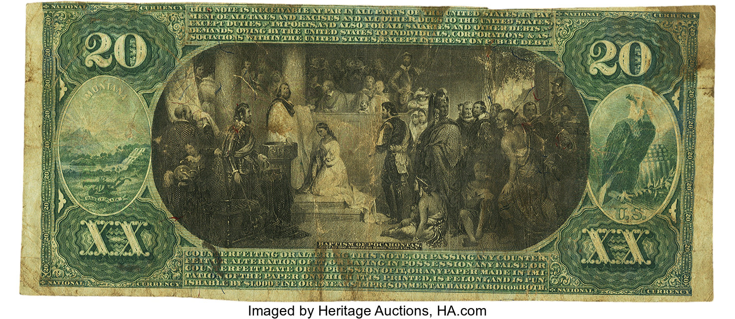 image for: Butte, MT - $20 1875 Fr. 437 The First NB Ch. # 2566  PCGS Very Fine 25 Apparent....