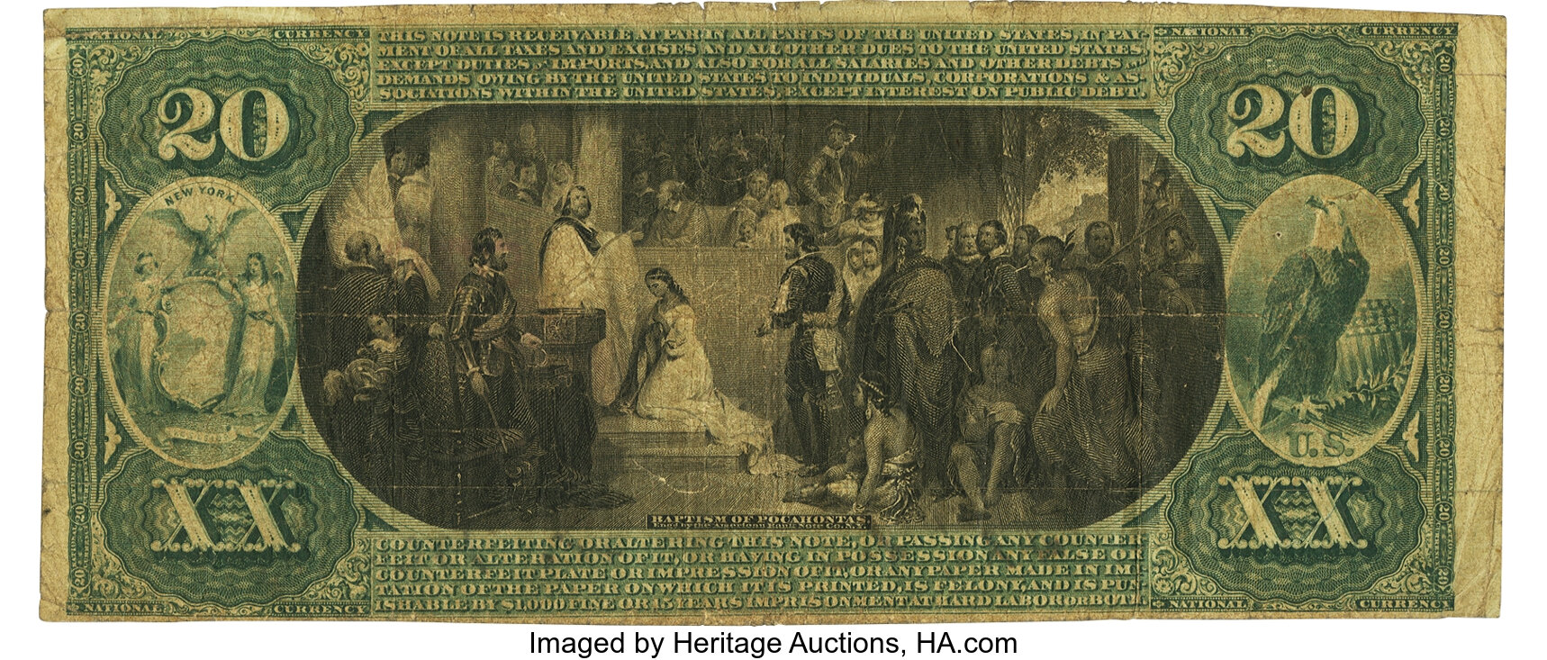 image for: Carmel, NY - $20 1875 Fr. 433 The Putnam County NB Ch. # 976 PCGS  Fine 15 Apparent....