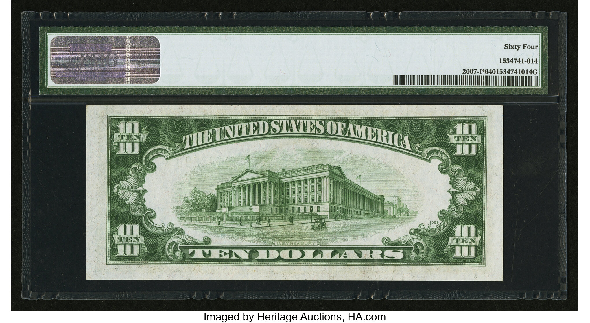 image for: Fr. 2007-I* $10 1934B Federal Reserve Note. PMG Choice Uncirculated 64....