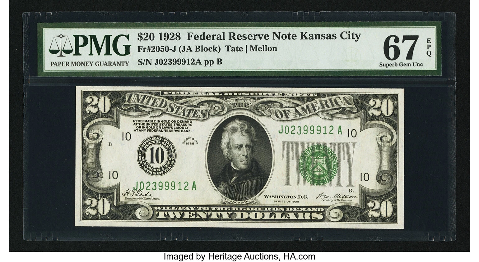 $20 Dollar Bill Federal Reserve Note Perfect Date 04161946 - April 16, 1946