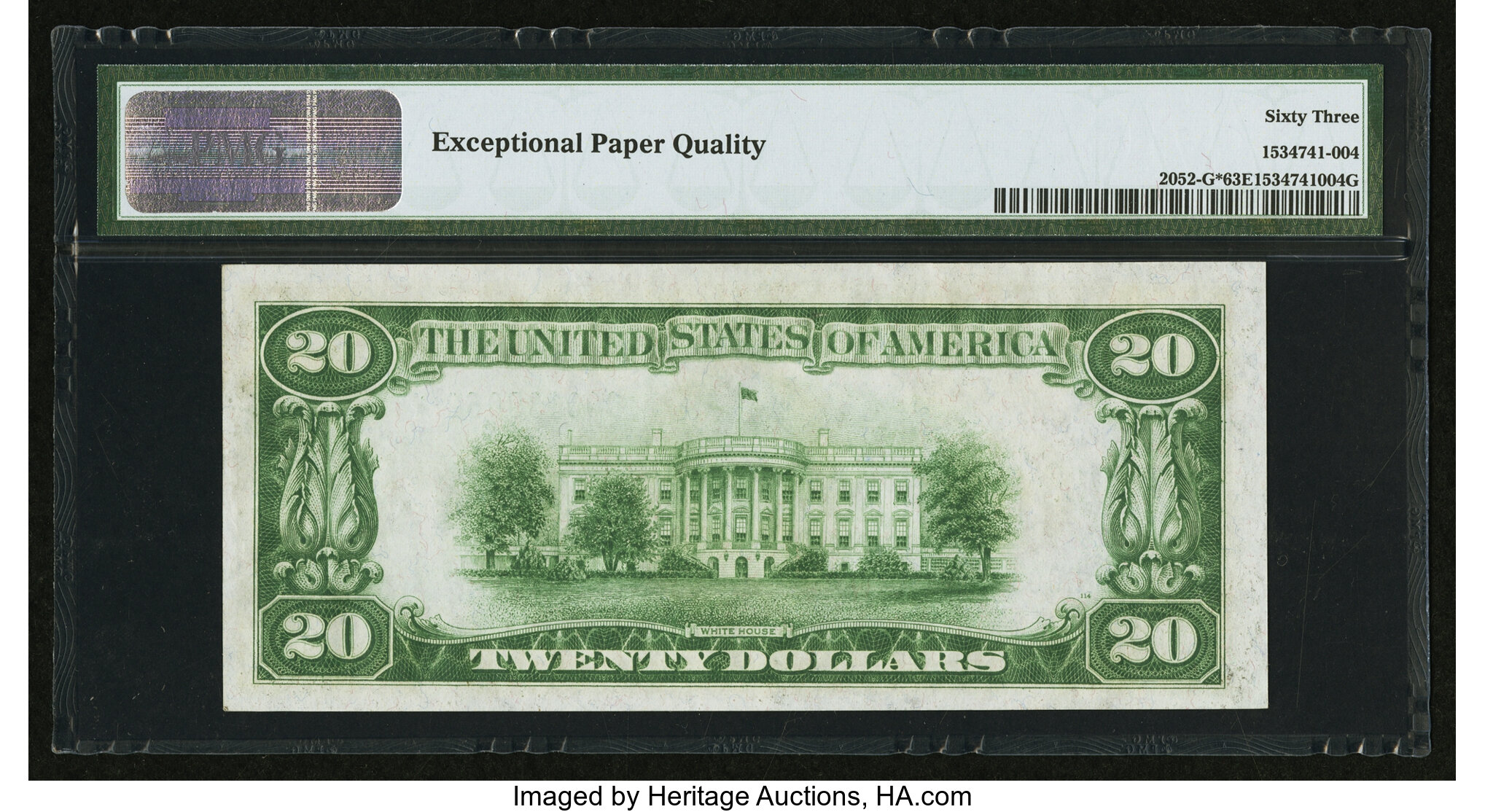 image for: Fr. 2052-G* $20 1928B Dark Green Seal Federal Reserve Note. PMG Choice Uncirculated 63 EPQ....