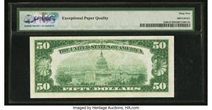 image for: Fr. 2100-E* $50 1928 Federal Reserve Note. PMG Gem Uncirculated 65 EPQ....