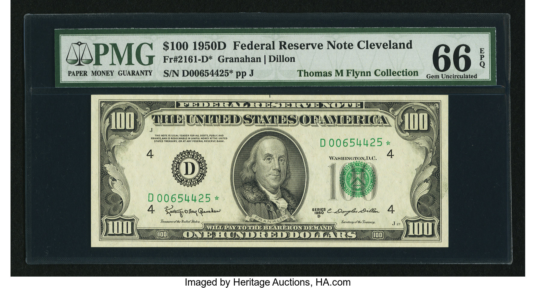 image for: Fr. 2161-D* $100 1950D Federal Reserve Note. PMG Gem Uncirculated 66 EPQ....