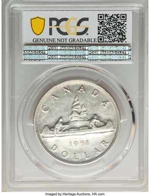 image for: George VI Dollar 1951 AU Details (Cleaned) PCGS